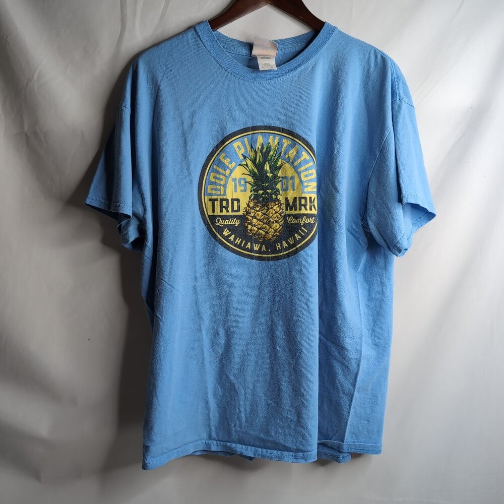 Dole Plantation Hawaii Wahiawa Blue T-Shirt Graphic Print Authentic, Size XL